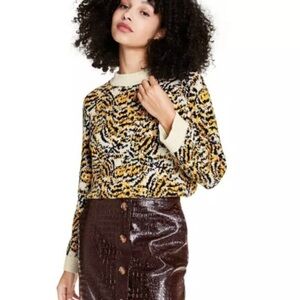 Rachel Comey Target Animal Leopard Cheetah Print Crewneck Pullover Sweater Large